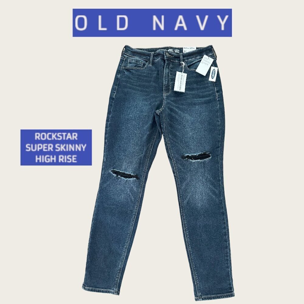 OLD NAVY ROCKSTAR SUPER SKINNY HIGH RISE SIZE 12